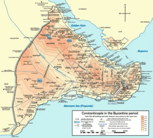 Mapa de la Constantinopla bizantina